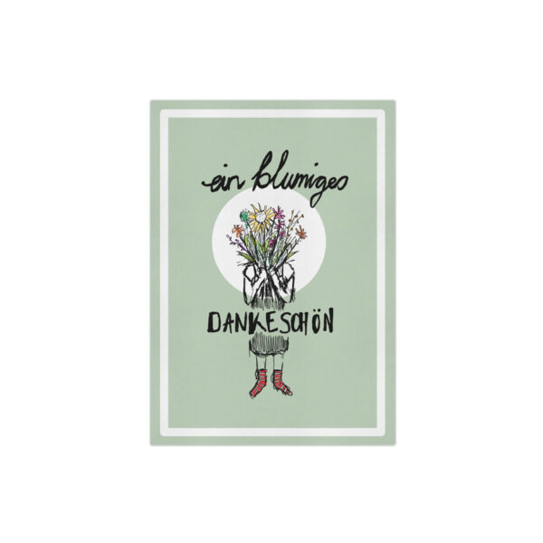 Postkarte "blumiges danke (mit rand)"