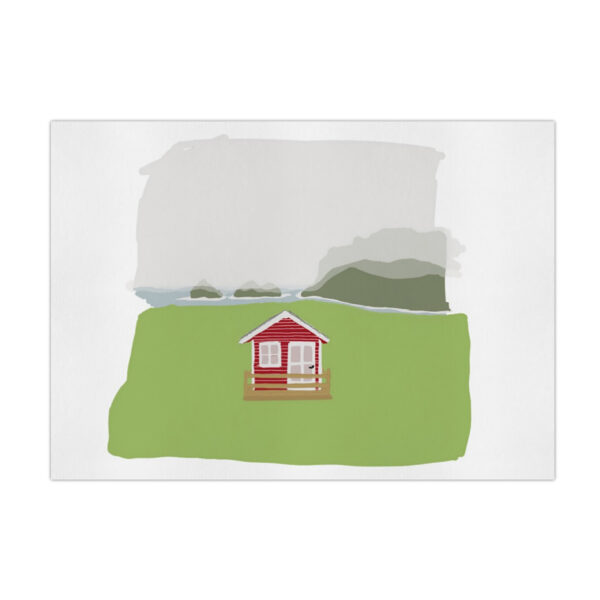 Postkarte "island mit haus"